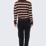 Rugby Knit Jumper - Cappuccino & Ecru Stripe
