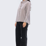 Pocket Shirt - Chocolate & White Stripe