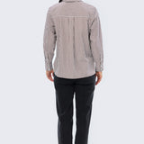 Pocket Shirt - Chocolate & White Stripe