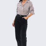 Pocket Shirt - Chocolate & White Stripe