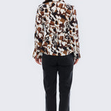 Tie Back Shirt - Cappuccino Animal