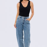V-Neck Knit Tank - Black