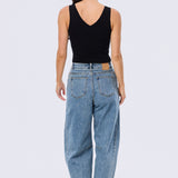 V-Neck Knit Tank - Black