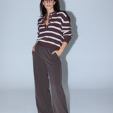 Rugby Knit Jumper - Cappuccino & Ecru Stripe