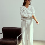 Pintuck Tracksuit Pant - Snow Marl