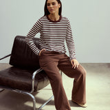 Long Sleeve T-Shirt - Cappuccino Stripe