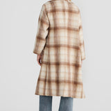 Core Oversized Coat - Latte Check