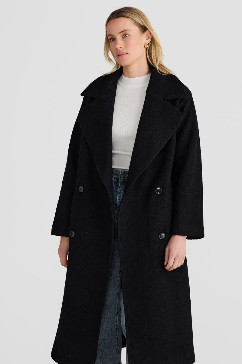 Core Oversized Coat - Black – Serafina