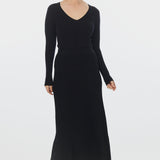 Rib Knit Skirt - Black