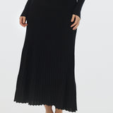 Rib Knit Skirt - Black
