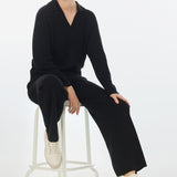 Knit Drawstring Pant - Black