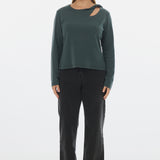 Twist Long Sleeve Top - Teal Green