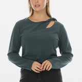 Twist Long Sleeve Top - Teal Green