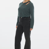 Twist Long Sleeve Top - Teal Green