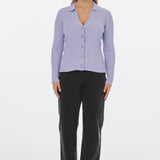 Buttoned Knit Top - Lavender