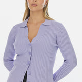 Buttoned Knit Top - Lavender