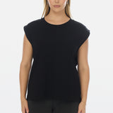 Cap Sleeve Jersey Tank - Black