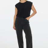 Cap Sleeve Jersey Tank - Black