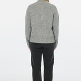 High Neck Knit Jumper - Grey Marl