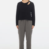 Twist Long Sleeve Top - Black