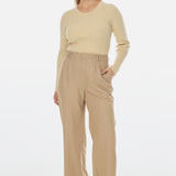 Pleat Front Pants - Camel