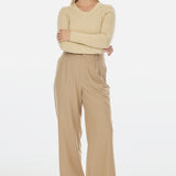 Pleat Front Pants - Camel