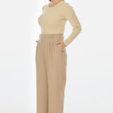 Pleat Front Pants - Camel