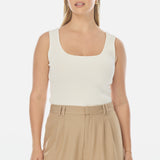 Core Square Neck Tank - White