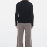 Buttoned Knit Top - Black