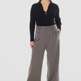 Pleat Front Pants - Charcoal