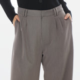 Pleat Front Pants - Charcoal