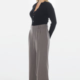 Pleat Front Pants - Charcoal