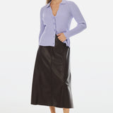 Buttoned Knit Top - Lavender