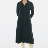 Buttoned Knit Dress - Emerald