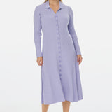 Buttoned Knit Dress - Lavender