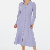 Buttoned Knit Dress - Lavender