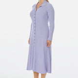 Buttoned Knit Dress - Lavender