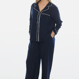 Satin Pyjama Set - Navy