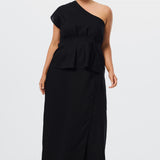 One Shoulder Top - Black