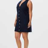 V Neck Mini Dress - Navy