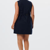 V Neck Mini Dress - Navy