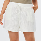 Crochet Knit Shorts - White