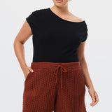 Crochet Knit Shorts - Brick Red