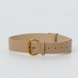 Core Wide Vegan Leather Belt - Almond