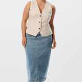 V Neck Vest - Ecru