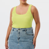 Core Square Neck Tank - Lime