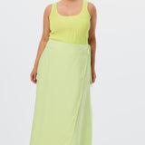 Wrap Midi Skirt - Lime