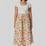 Gathered Maxi Skirt - Copper Palms