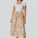 Gathered Maxi Skirt - Copper Palms