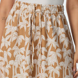Gathered Maxi Skirt - Copper Palms
